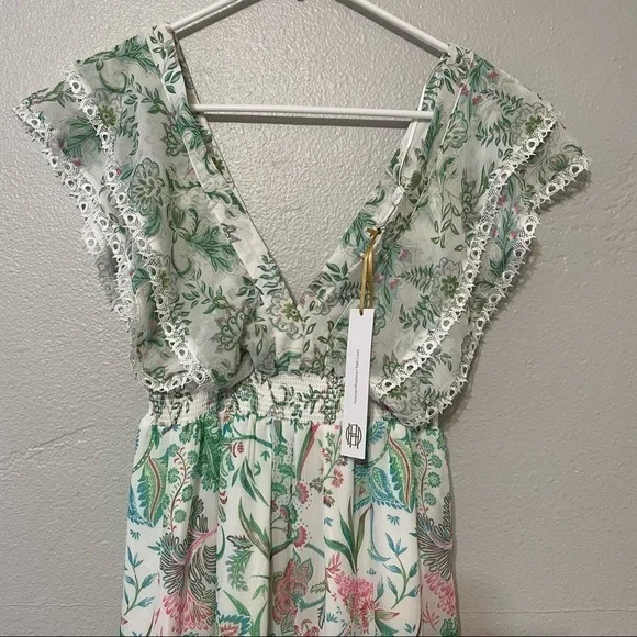 House Of Harlow 1960 Revolve Floral Pastel Maxi Dress Tiered NWT - Picture 10 of 10